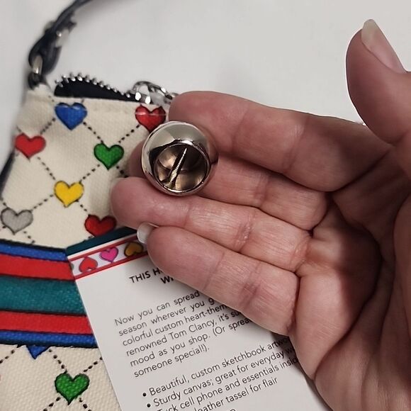 Brighton multi-color heart/bow coquette crossbody NWT flawed - Picture 4 of 9